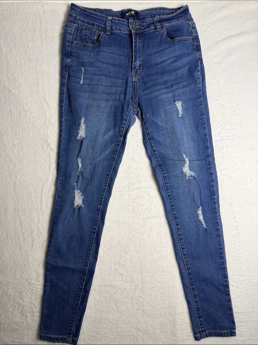Classic Blue Distressed Women's Jeans Juniors 13